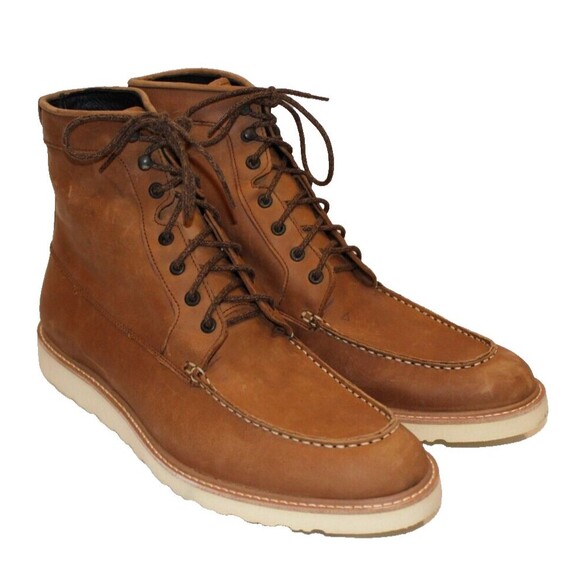 NISOLO MEN\'S MATEO LEATHER BOOTS TOBACCO BROWN $260 NWOB main image 4